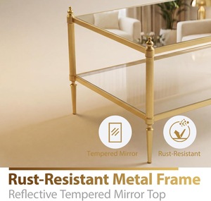 Elegant Moon Star Exports CT090 Mesa de Centro de Metal Personalizada, Tablero Rectangular, Estructura de Acero Resistente, Moderna, para Sala de Estar - Product Image 2