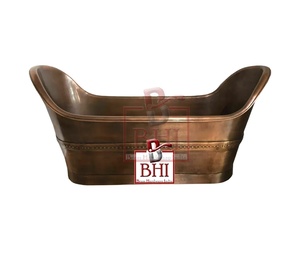 Admirable Design Copper Bath Tub Customized Size Bathroom Bath Tub for Hotel and Restaurant "<b>YACHT</b>" Shaped Hammered Style - Product Image 1