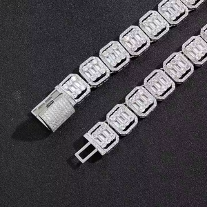 Evanex Cadena de Joyería de Plata 925 de Moda, Collar Brillante con Incrustaciones de Diamantes, Regalo para Fiesta, Joyería Hip Hop, Cadena de Tenis Cuadrada - Product Image 6