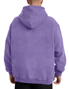 Sweat à capuche décontracté pour homme, coupe ample, en coton délavé, finition délavée à l'acide, tissu doux, confortable, style streetwear personnalisé - Product Image 3