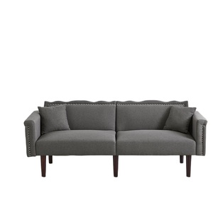 Canapé-lit multifonctionnel deux places extensible, idéal pour la salle de sport, ensemble de canapés de salon, canapé gris en tissu velours - Product Image 3