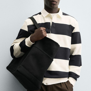 Polo à manches longues sur mesure en mélange coton/polyester, coupe ajustée pour homme - Product Image 3