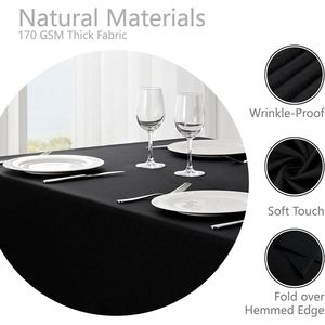 <b>Rectangle</b> Waterproof <b>Tablecloth</b> 60x84 Inch Linen Textured Fabric Stain and Wrinkle Resistant Washable Decorative Table Cloth - Product Image 3