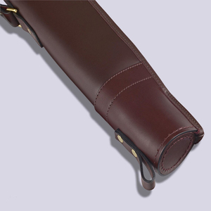 Leather <b>Gun</b> <b>Case</b> with Shoulder Strap Durable Solid Color Hunting Accessory All Seasons Use - Product Image 3