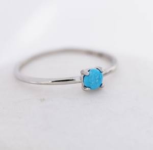 แหวนหินเทอร์ควอยซ์สีน้ำเงินธรรมชาติแท้ ชุบโรเดียม เงินแท้ 925 ของขวัญวันครบรอบแต่งงานสุดหรู หินประจำเดือนธันวาคม - Product Image 3