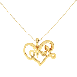 Ajretail - Colgante de Corazón con Diamantes de 0.24 Quilates en Oro de 14K, Diseño con Letras de Amor, Elegante, Claridad VS-SI, Diamantes HI - Product Image 5