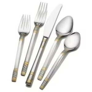 Ensemble de couverts élégants en métal pour salle à manger et cuisine, cuillère, fourchette, couteau en acier inoxydable, ensemble de couverts élégants, vaisselle élégante - Product Image 2