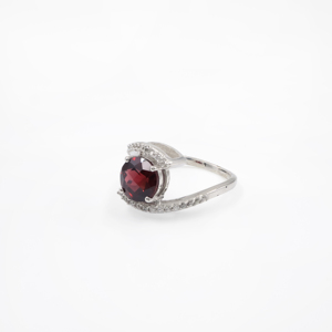 925 Sterling Silver Natural <b>Garnet</b> <b>Ring</b> Rhodium Plated OEM ODM Fine Jewelry - Product Image 2