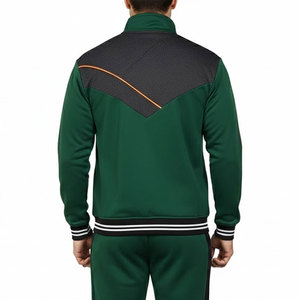 Survêtements de haute qualité personnalisés avec logo, respirants, à séchage rapide, en polyester/coton, col montant, fermeture éclair, pour hommes - Product Image 5