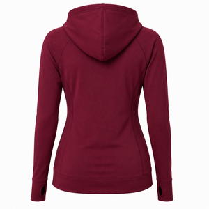 Sudadera con Capucha para Mujer, Color Sólido, Manga Larga, Tejido de Algodón, Transpirable, Impermeable, Ropa de Invierno Deportiva, Diseño Asimétrico - Product Image 2