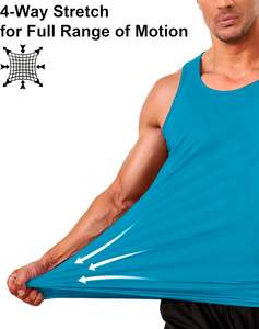 Débardeur athlétique pour homme en polyester doux, respirant, léger, confortable pour le mouvement, toucher lisse, extensible, forme moderne - Product Image 2