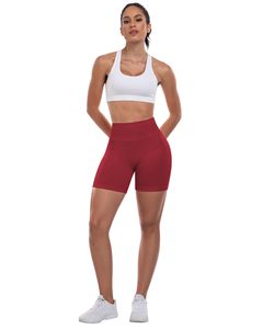 Sports Yoga Shorts For Women Workout Gym Biker Shorts High Waisted Tummy Control Butt Lifting Running Booty Scrunch Butt Shorts - Product Image 3