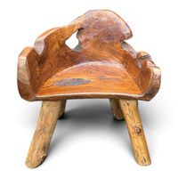 Fauteuil de salon rustique en racine de teck massif, forme naturelle, mobilier d'intérieur antique, avec coussin amovible, pour la maison