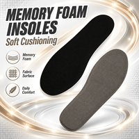 Semelles intérieures en mousse à mémoire de forme grises, souples, légères et amortissantes, unisexe, certifiées BSCI, pour chaussures de marche, baskets et décontractées