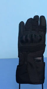 Gants de moto en cuir noir durables pour l'hiver, résistants aux chocs, à doigts complets, pour la conduite de moto et les sports de plein air - Product Image 3