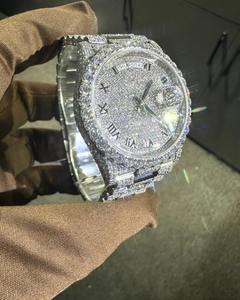 Reloj de Diamantes Moissanite VVS Totalmente Cubierto de Piedras Brillantes, Estilo Antiguo, Hip Hop, Mecánico, de Acero Inoxidable, Resistente al Agua, de Alta Calidad - Product Image 2