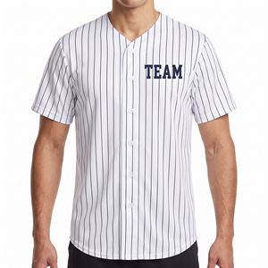 เสื้อเบสบอลทีมพิมพ์ลายดิจิตอลสั่งทำขายส่ง Five B สำหรับผู้ชาย แบบเปล่า ลายทาง ปิดกระดุม ระบายอากาศได้ดี เป็นมิตรกับสิ่งแวดล้อม - Product Image 2