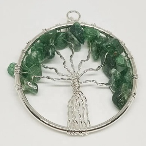 Natural Green Aventurine Tree of Life Pendant wire wrapped <b>Crystal</b> Necklace Healing Gemstone Feng Shui Reiki Spiritual Gift - Product Image 2