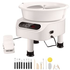 Tornio per Ceramica a Trasmissione Diretta da 10 Pollici, Macchina Elettrica per Modellare la Ceramica 350W, per Arte e Artigianato Fai-da-Te con 3 Gambe di Supporto - Product Image 1