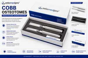 Ensemble d'instruments manuels COBB Osteotomes, largeur de lame de 6 mm à 32 mm, pour instruments chirurgicaux orthopédiques ZETOMEDPRO - Product Image 5
