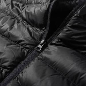 Men's <b>Black</b> V-neck Puffer <b>Vest</b> Zipper Closure Waterproof Windproof Reversible Formal Winter Outerwear 100% Polyester - Product Image 5