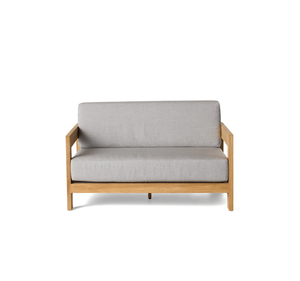 Chaise longue d'extérieur en teck massif, canapé de jardin moderne et minimaliste, une place, avec coussin épais imperméable, terrasse - Product Image 2