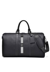 Bolsa de Viaje de Fin de Semana de Nailon de Lujo, Unisex, Gran Capacidad, Cierre de Cremallera, Diseño con Paneles Marrones, Asa Suave - Product Image 2
