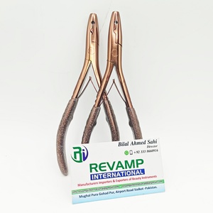 Professional Rose Gold Single Hole Hair <b>Extension</b> Pliers for Micro Ring / Nano <b>Bead</b> <b>Extensions</b> Stainless Steel OEM Rubber Grip - Product Image 1