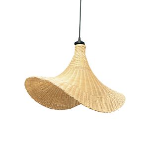 Decorative Handmade Bamboo Hanging Light Woven Pendant Ceiling Lamp for Modern Restaurant Hotel Home Interior - Product Image 5