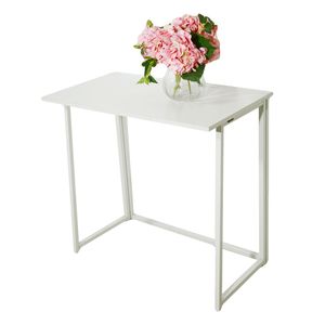 Bureau d'ordinateur pliable blanc simple, réglable en hauteur, table de jeu mobile pour ordinateur portable, idéal pour le télétravail et l'application au bureau à domicile - Product Image 4