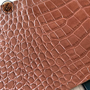 Eco-Friendly Crocodile Skin Pattern Embossed Synthetic PU Leather Recycled Fabric for Furniture Shoes Bags Decorative Purposes - Product Image 1
