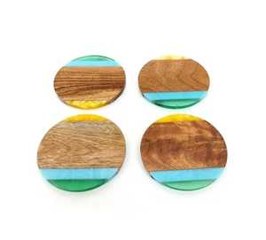 Resin Pine Tea Cup <b>Coaster</b> Set Accessories Household Solid Wood Heat Insulation Non-slip Mat Kitchen <b>Drink</b> Bottle <b>Coaster</b> - Product Image 6