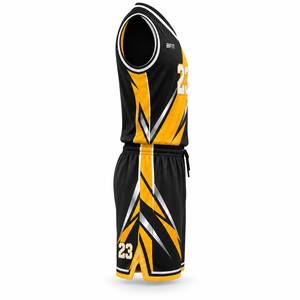 Ensemble d'uniformes de basketball respirants imprimés pour adultes – Maillot sans manches et short en mesh pour entraînement – Kit d'équipe personnalisé - Product Image 4