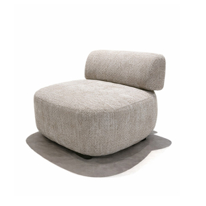 Sillón Redondo Contemporáneo - Sillón de Diseño sin Brazos con Tela Bouclé para Sala de Estar, Villas y Proyectos Hoteleros, Fábrica en Vietnam - Product Image 1