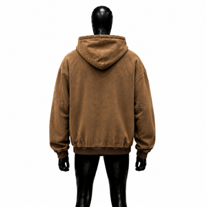 Sudadera con Capucha Extra Grande, 100% Premium, Estilo Vintage, Color Marrón Lavado, Bordada, Transpirable, Estilo Urbano, para Otoño e Invierno - Product Image 2