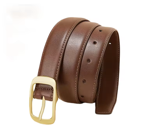 Cinturones de Cuero Vacuno a la Moda, 2.8 cm de Ancho, Cuero Genuino de Alta Calidad con Hebilla de Aleación para Jeans y Pantalones Casuales - Product Image 2