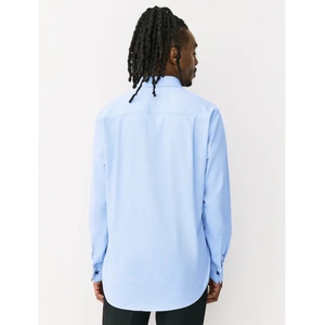Chemise habillée blanche formelle à manches longues pour homme, 100 % coton, infroissable, simple boutonnage, été, logo personnalisé - Product Image 4