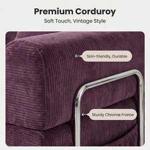 Compressed <b>Fold</b> Out Couch Oversized Corduroy <b>Sofa</b> <b>Bed</b> Apartment Sleeper Furniture Easy Transport - Product Image 2