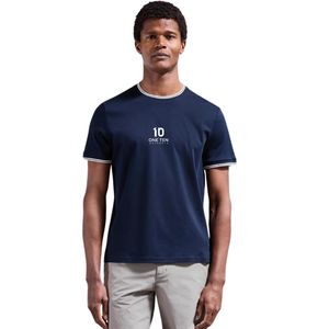 เสื้อยืดคอกลมแขนสั้นลำลองสำหรับผู้ชาย ผ้าฝ้าย 100% ระบายอากาศได้ดี เป็นมิตรกับสิ่งแวดล้อม ตกแต่งขอบตัดกันแบบกำหนดเอง น้ำหนักเบา สวมใส่สบาย - Product Image 1