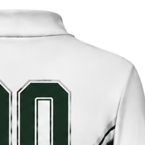 Maillot de sport à manches longues vert foncé et blanc sublimé pour cheerleading – Haut de performance athlétique pour entraînement, pratique et compétition - Product Image 6