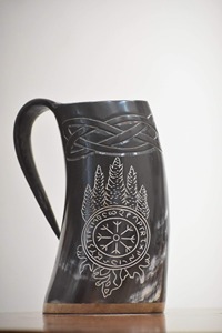Jarra Decorativa Hecha a Mano con Cuerno Vikingo, Taza de Cerveza de Cuerno de Búfalo Natural, Pedido al por Mayor - Product Image 4