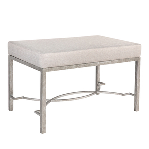 Pouf moderne en tissu avec structure métallique et coussin moelleux pour le mobilier de salon - Product Image 2