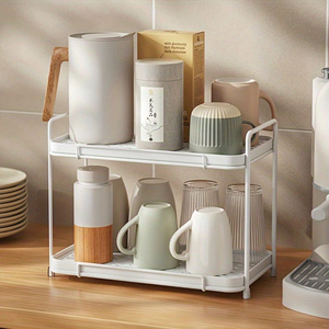 Exclusive Metal Steel Countertop Bottle Drying <b>Rack</b> With Removable Drain Tray Gold Finish Metal Cup Holder Stand For Mugs - Product Image 5