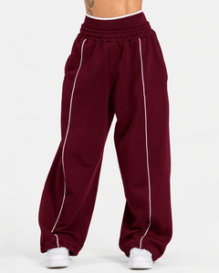 Conjunto Deportivo de Dos Piezas para Mujer con Cremallera Completa y Líneas en Contraste: Chaqueta Relajada y Pantalones de Pierna Ancha a Juego - Product Image 5