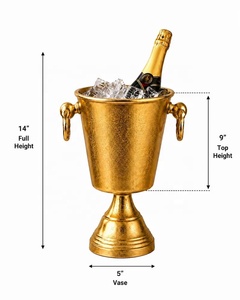 Seau à champagne sur pied en laiton Regent, refroidisseur à glace, avec doubles poignées, refroidisseur à vin artisanal pour un service de bar élégant - Product Image 2