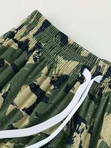 Shorts Bermuda pour homme en polyester à séchage rapide, imprimé camouflage, avec cordon de serrage et taille élastique, décontractés, pour le sport et le fitness - Product Image 4