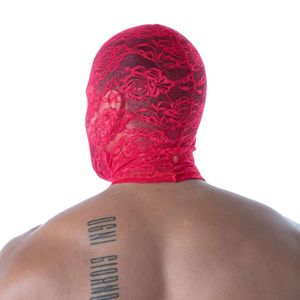 Masque facial en cuir rouge pour homme, style fétiche, avec ouverture pour la bouche, design audacieux, pour clubbing - Product Image 4