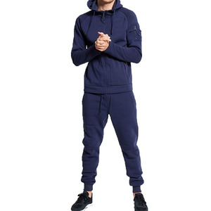 Survêtement décontracté à capuche pour homme tendance avec design uni/imprimé, tissu coupe-vent et option de logo personnalisé - Product Image 2