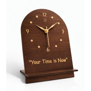 For Wood Minimalist <b>Desk</b> <b>Clock</b> & Bookend Combo | Handcrafted Eco-friendly Wooden Organizer Wholesale - Product Image 1
