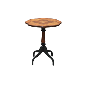 Mesa Auxiliar Redonda de Reproducción Francesa, Mesa Decorativa de Madera con Tapa en Forma de Flor Antigua para Sala de Estar u Hotel - Product Image 1